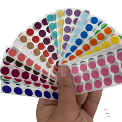 Etiqueta Lisa Redonda 10mm com 100 Bolinhas Coloridas - Diversas Cores