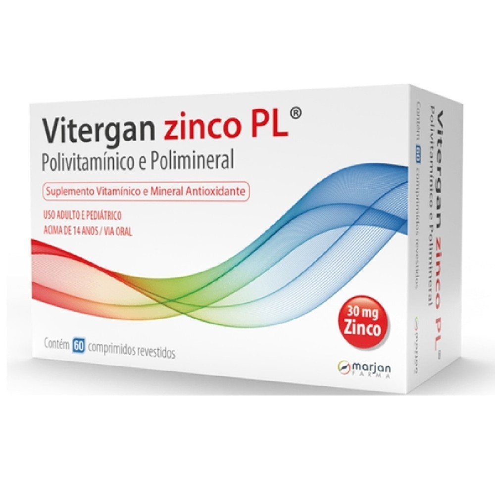 Vitergan Zinco PL 60 Comprimidos Revestidos - Health