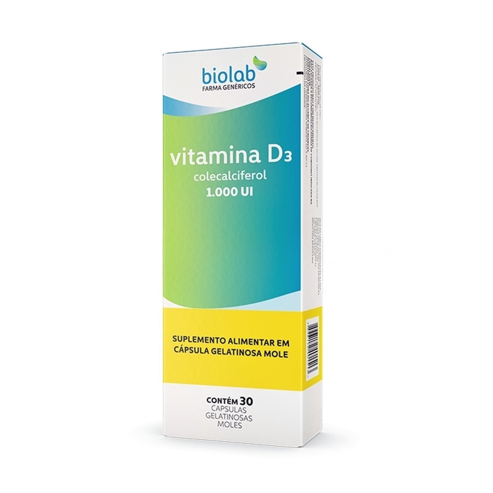 Vitamina D3 1.000UI Biolab 30 Capsulas - Health