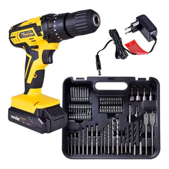 Parafusadeira Furadeira a Bateria 12V com Impacto Vonder com 74 Peças PFV074 Bivolt