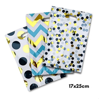 Sacola Plástica 17x25 cm Estampada de Estrelas, ZigZag e Círculos Boca de Palhaço Várias Cores em Oferta na Shopee