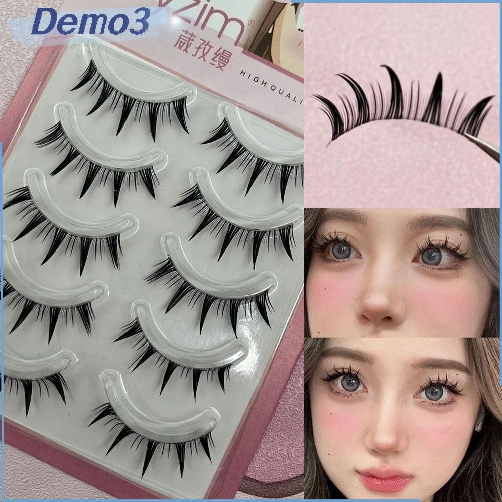 [DEMO3] 5 Pares Cílios Falsos , De Mink Dramatic Manga Anime , Pacote De Extensões De Cosplay Japonês Espesso Para Meninas Femininas