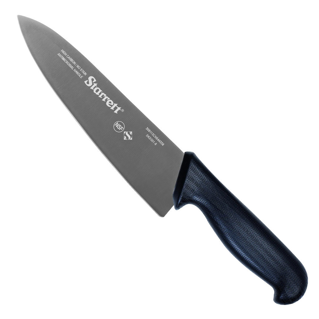 Faca de Carne 8" Starrett para Refile Lâmina Triangular Larga Inox Cabo Preto KBKB301-8 em Oferta na Shopee
