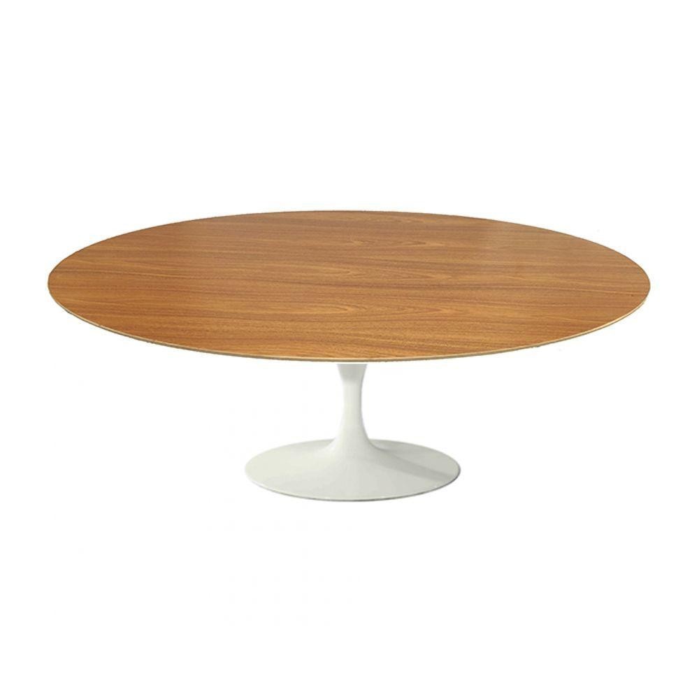 Mesa Saarinen Oval Centro Freijó 120x80cm - Base Branca - Home & Living