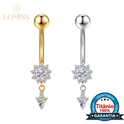 Lomiss Piercing Umbigo Pingente Banana Titânio Zircônia Com Pingente