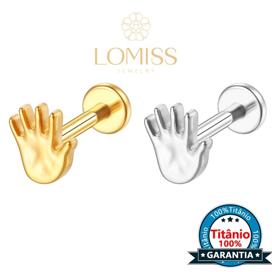 Lomiss Piercing Helix Tragus Conch Labret Titânio Na Palma Da Mão - Fashion Accessories