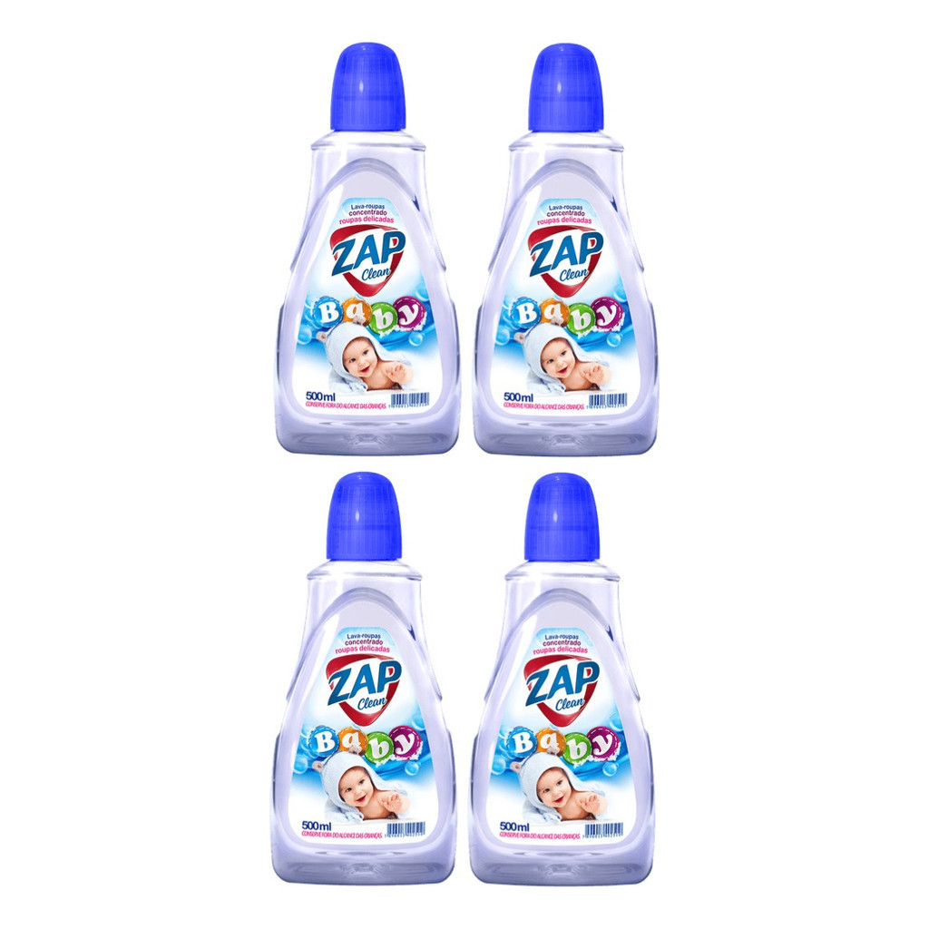 Kit 4un Lava Roupas Zap Clean 500ml