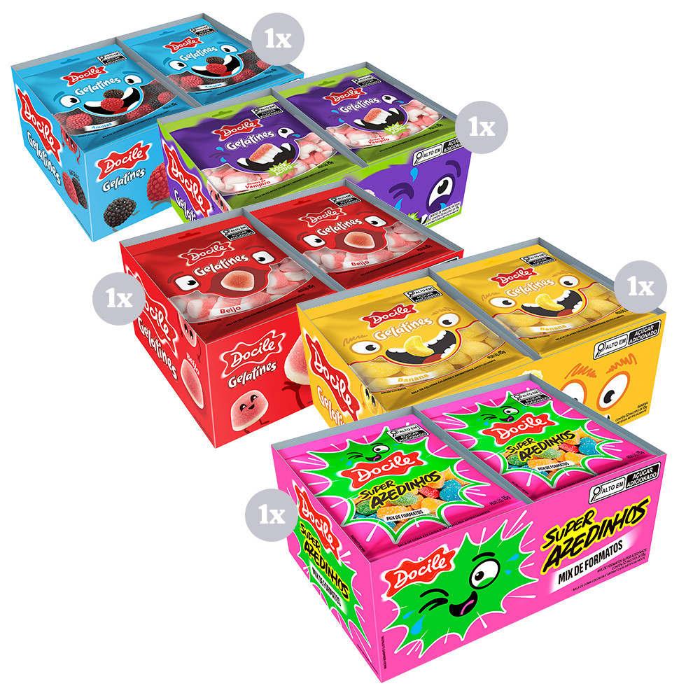 Kit Festa com 60 pacotes de 15g - Docile