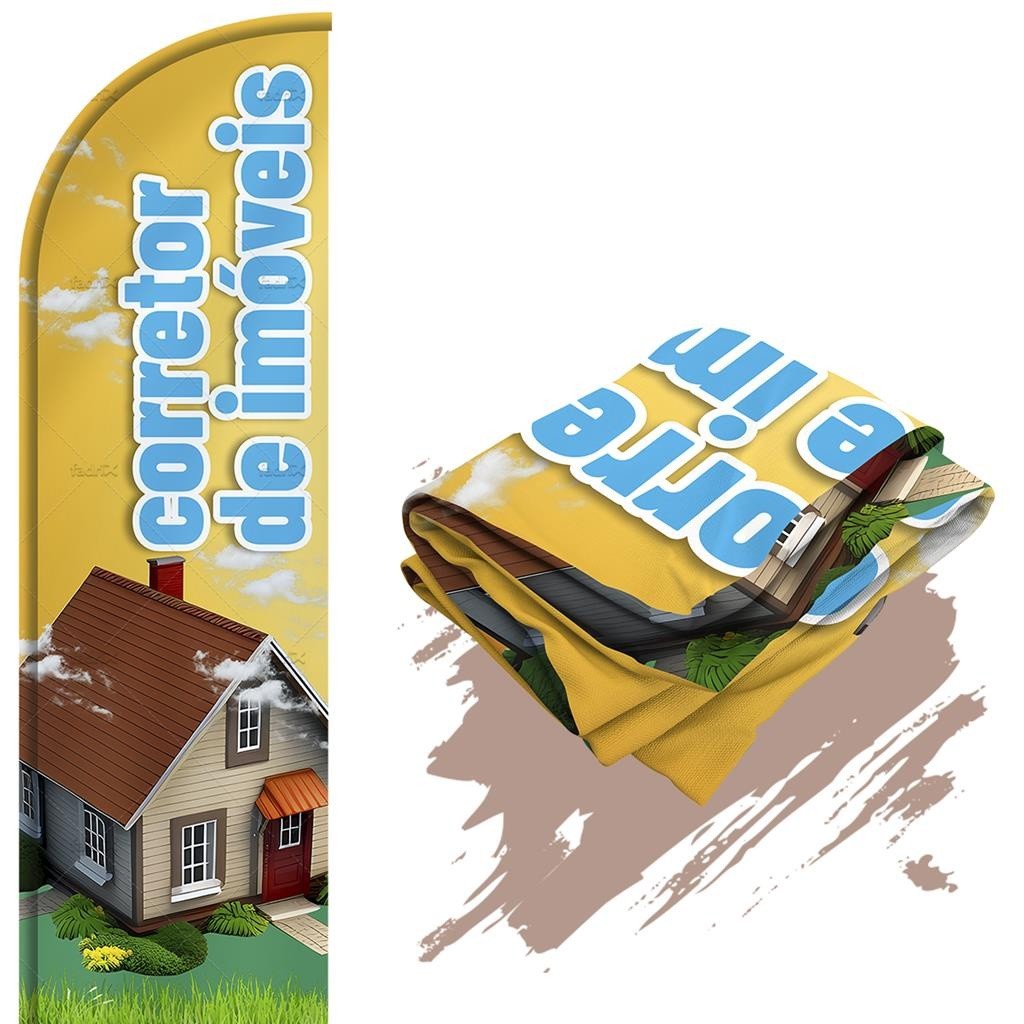 Bandeira Para Wind Banner (so tecido) Corretor de Imoveis
