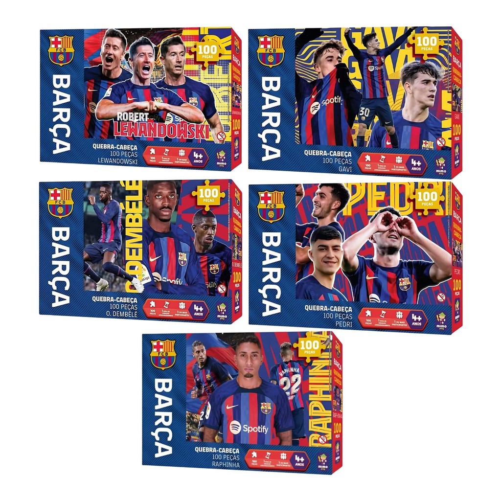 Coleção 1x Quebra-Cabeça Barça 100 Peças - Mimo Toys em Oferta na Shopee