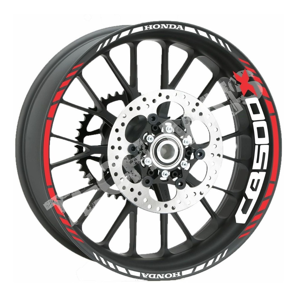 Kit Friso Adesivo Refletivo Roda Cb500x com Logo Borda Interna 2020 acima, com aros 17 e 19