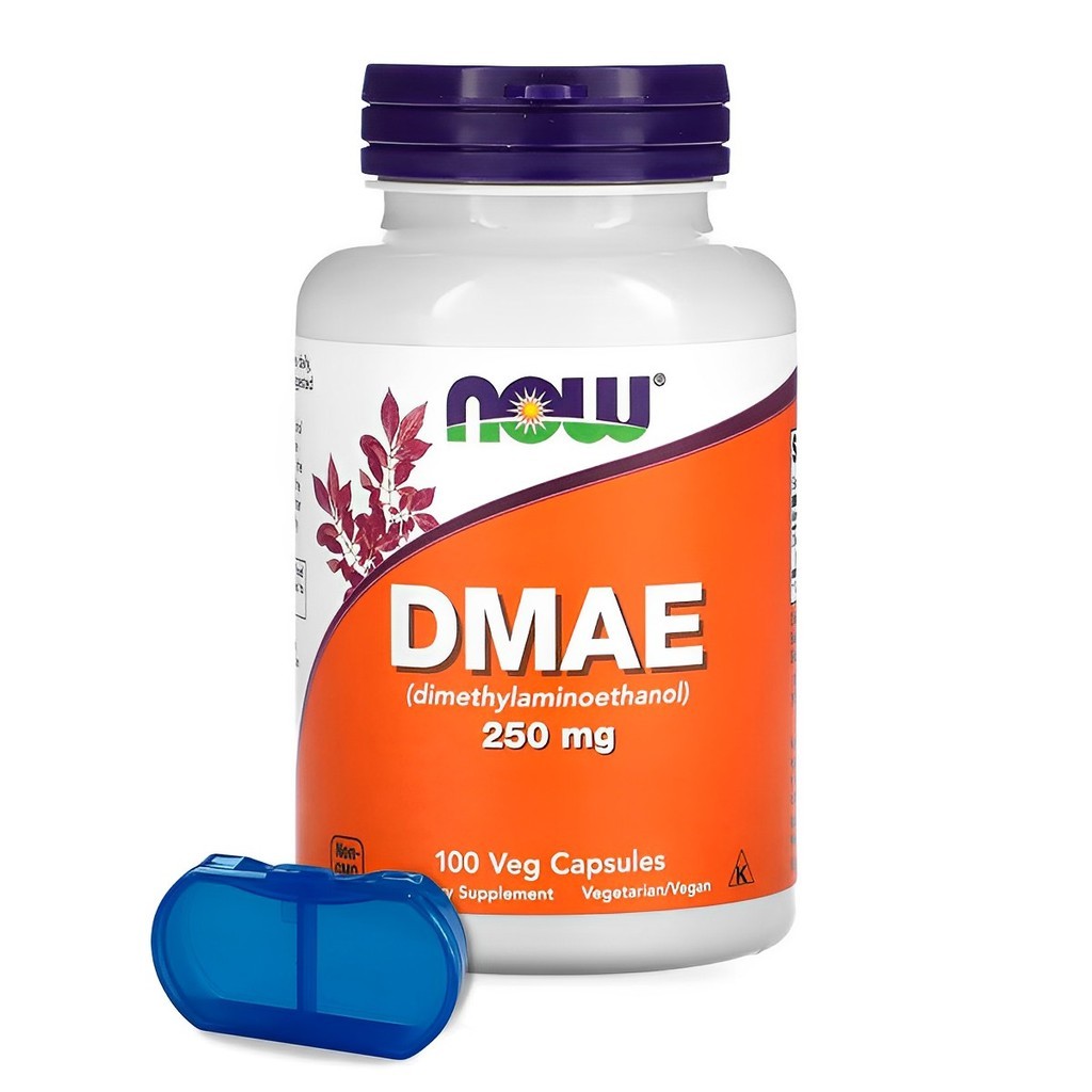 Dmae 250mg Now Foods 100 Cápsulas + Porta Cápsulas - Health
