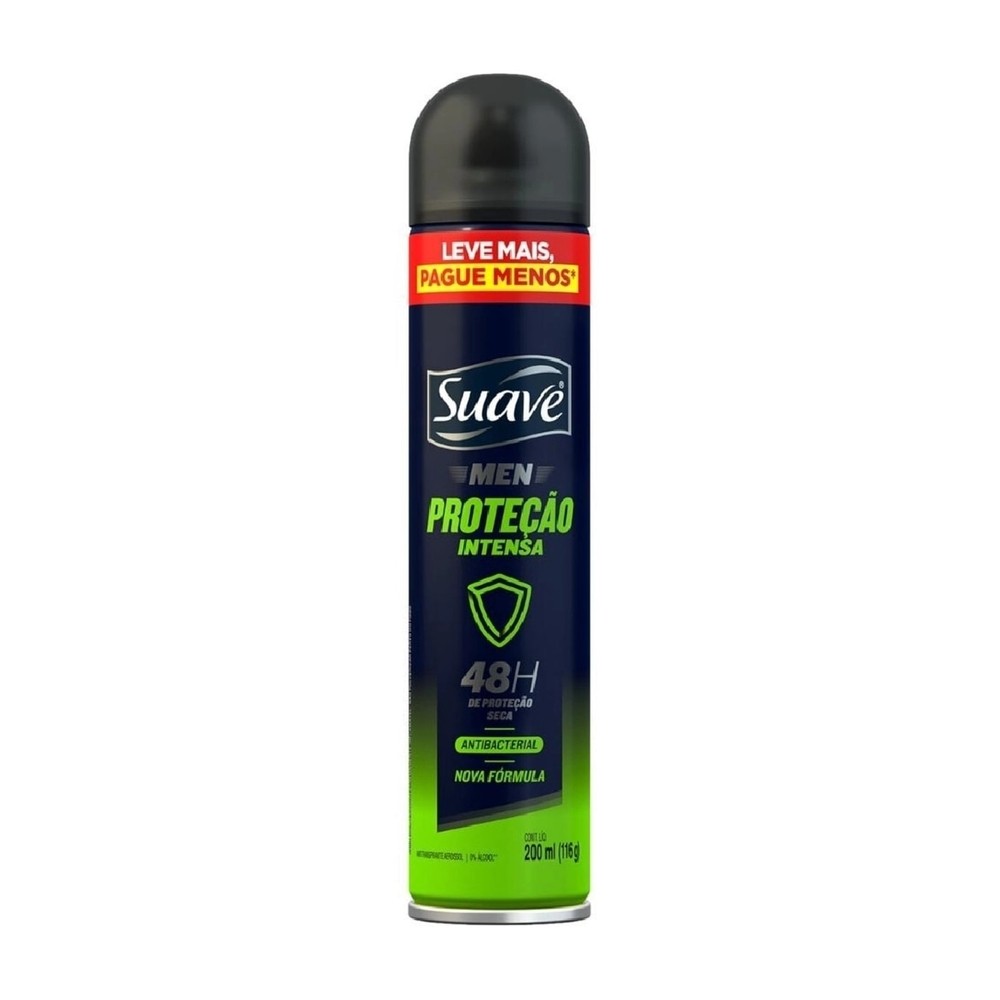 Desodorante Aerosol Suave Men Protecao Intensa 48h 200ml