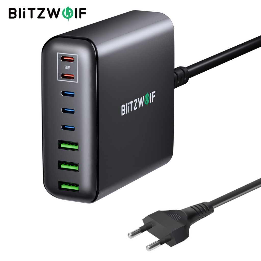 Blitzwolf ® BW-S26 250W Carregador PD USB De 8 Portas 3USB-A + 5USB-C PD3.0 QC3.0 AFC FCP PPS APPLE Estação De Carregamento Rápido De Desktop EU Plug em Oferta na Shopee