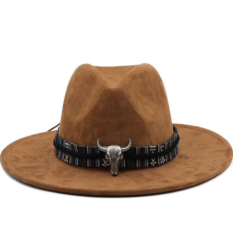 Chapéu de Cowboy Ocidental Estilo Americano Chapéu de Sol/Acessórios de Cabeça de Vaca Masculinos Chapéu de Cavaleiro de
