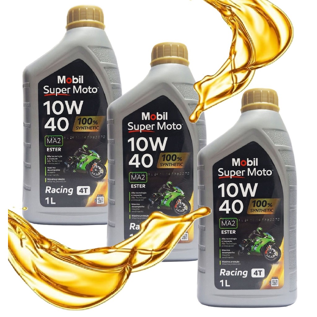 Óleo Mobil 10w40 100% Sintético Racing 4 Tempos 3 Litros em Oferta na Shopee