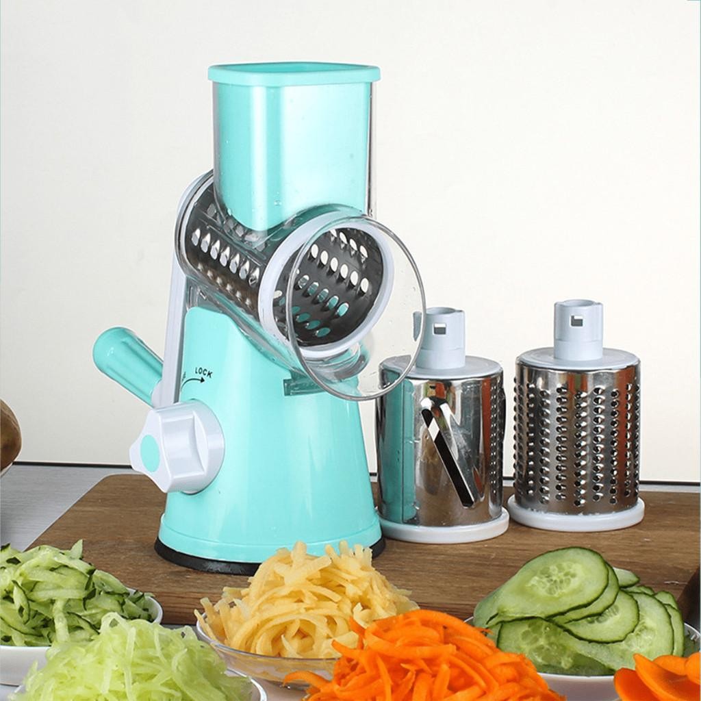 【Matougui】 Cortador multifuncional de mesa para frutas e legumes / ralador com três lâminas, ralador manual