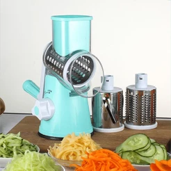 【Matougui】 Cortador multifuncional de mesa para frutas e legumes / ralador com três lâminas, ralador manual