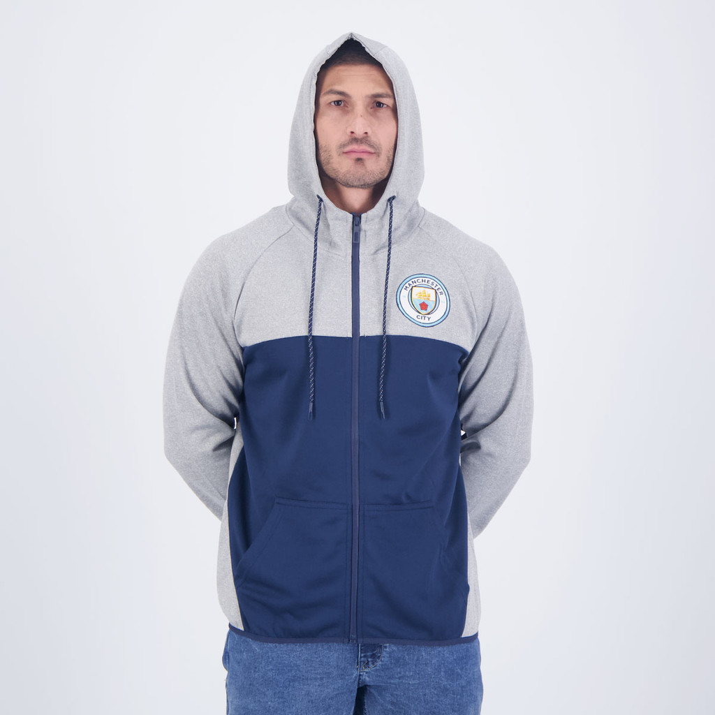 Jaqueta Skuba Manchester City Marinho e Cinza Mescla - Men Clothes
