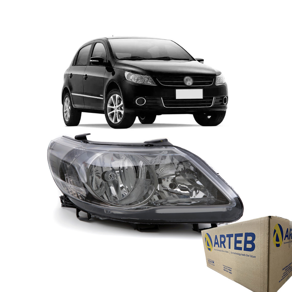 Farol Gol G5 2009 a 2012 Saveiro Voyage G5 Cromo Onix Lado Direito Passageiro em Oferta na Shopee