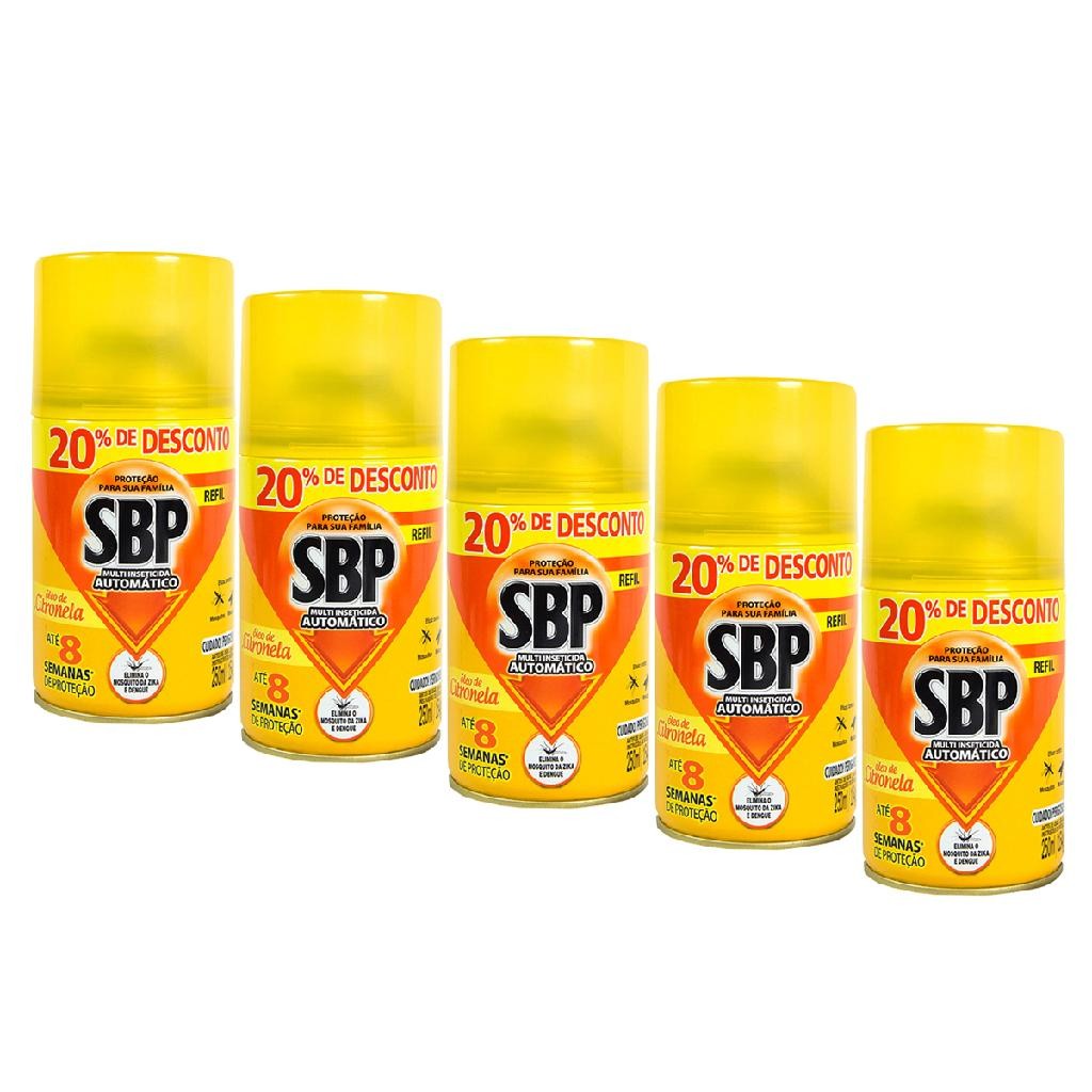 SBP Multi Inseticida Óleo de Citronela Frasco 250ml Kit 5