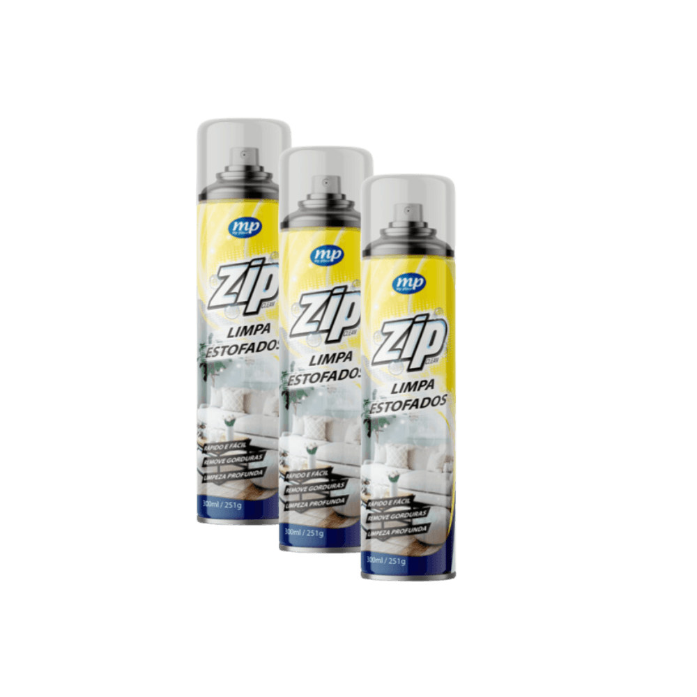 Kit 3 Limpa Estofados Spray 300ml Zip