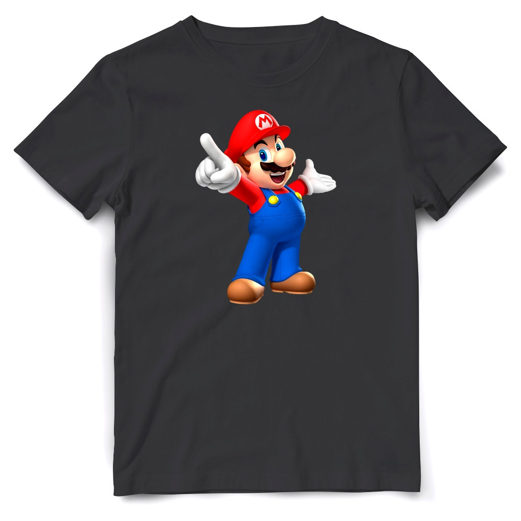 Camisa / Camiseta de Algodão Estampado SUPER MARIO BROS. Personagem Unissex