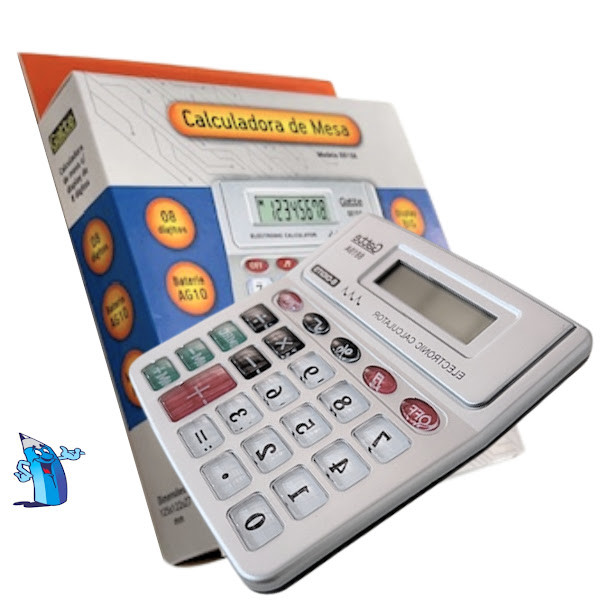 Calculadora de Mesa 8 Dígitos Bateria AG10 Gatte