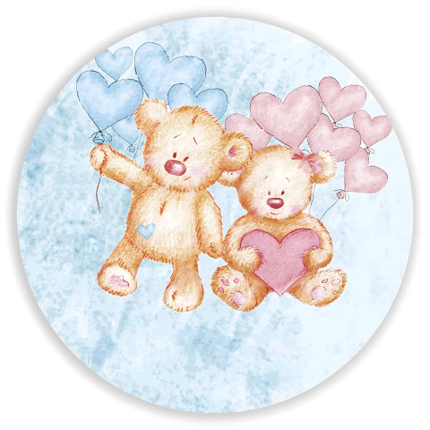 NOVO Painel Festa Infantil Redondo Chá Revelação Cute, Ursinhos Sentados + Arco, Suporte incluso. Fazemos personalizado com qualquer tema. Confeccionado em Lona fosca, impressão de alta resolução. cenário , p/ Decoração