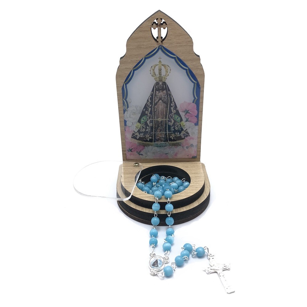 Capelinha Oratório Com Terço Nossa Senhora Aparecida