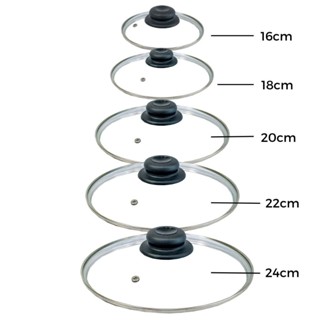 Jogo 5 Tampas De Vidro 16 Cm 18 Cm 20 Cm 22cm 24 Cm em Oferta na Shopee