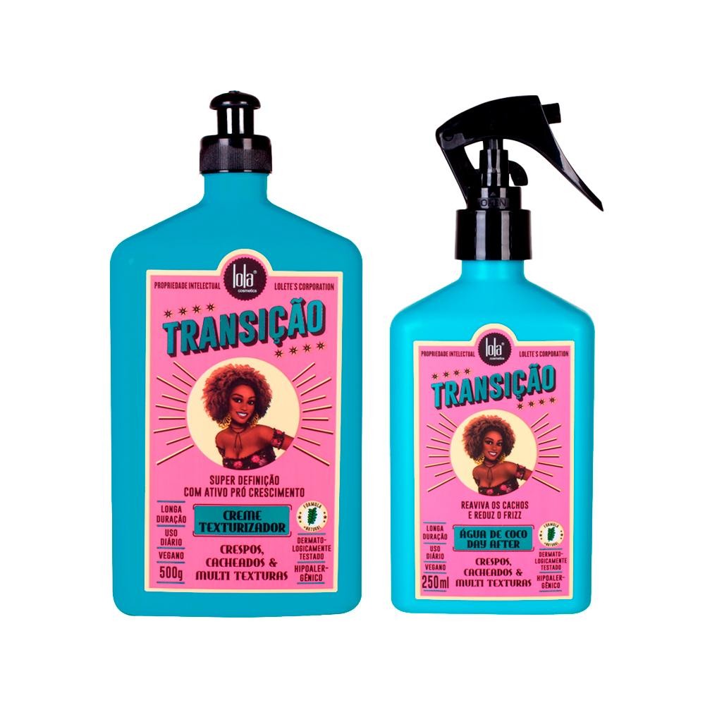 Kit Lola From Rio Transição -  Spray Finalizador Água De Coco 250ml + Creme Texturizador 500g em Oferta na Shopee