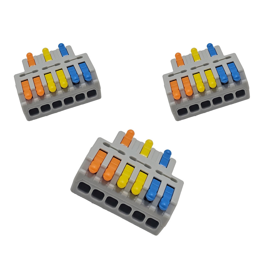 Kit 3x Conector Derivador 3:6 32A 1,5mm a 4mm 074014 InterNEED