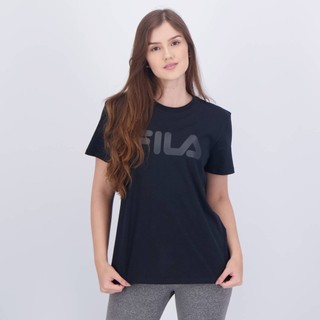 Camiseta Fila Letter Premium II Feminina Preta em Oferta na Shopee