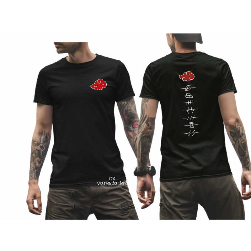 Camiseta Masculina Akatsuki Itachi Pain Naruto Camiseta Unissex 100% Algodão Manga curta Masculina feminina infantil