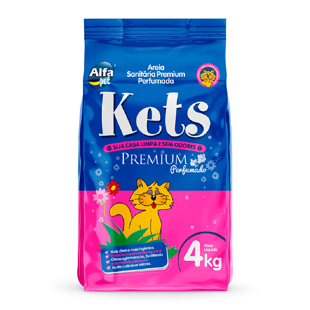 Areia Higiênica Kets Floral Para Gatos 4kg - Pets