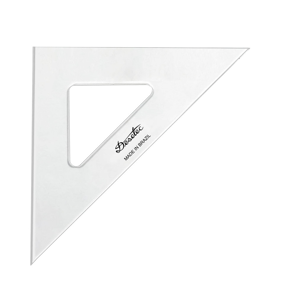 Esquadro Trident de Acrílico Sem Graduação 45°45°90° 28CM Para Desenho 2528