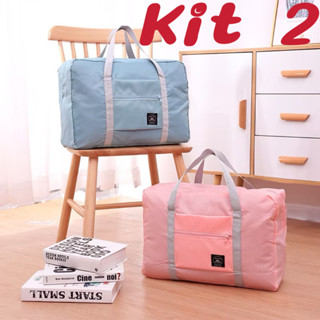 Kit 2 Mala de viagem dobrável portatíl e impermeável com grande capacidade anjgg em Oferta na Shopee