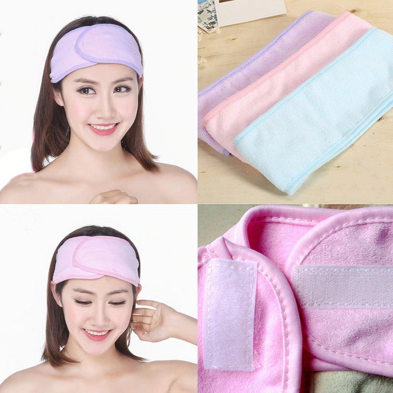 Kit Duas Faixas P/ Cabelo Atoalhada Facial P/ Cabeça E Maquiagem fita para cabelo em Oferta na Shopee