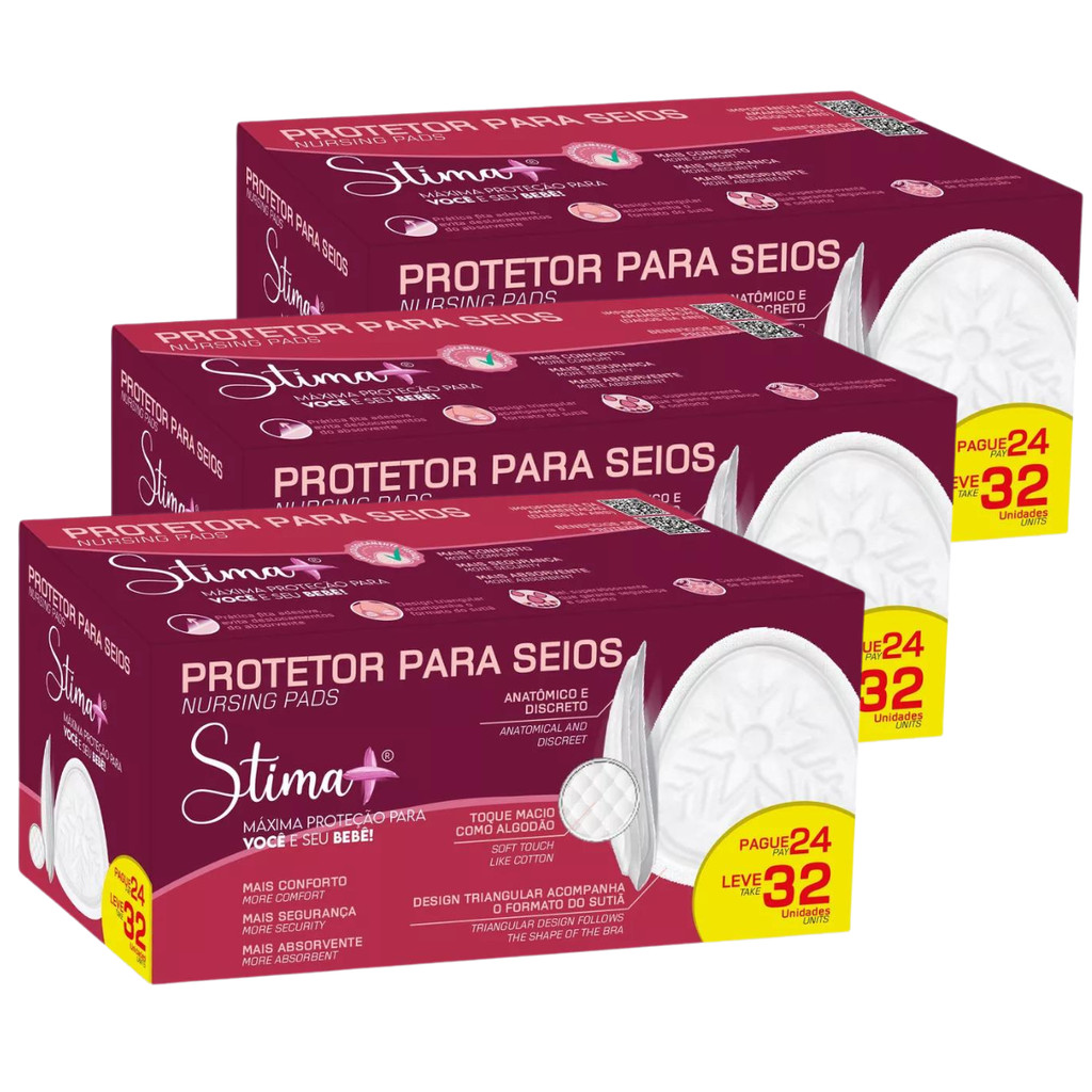 KIT 96 UNIDADES DE PROTETOR ABSORVENTE PARA SEIOS STIMA +