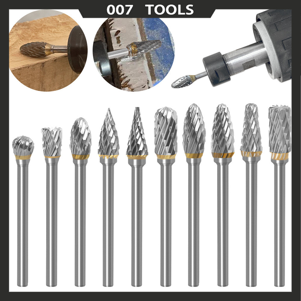 Kit 10 Fresa Brocas Lima Rotativa Escarear Madeira Aço Ferro 007 Tools em Oferta na Shopee