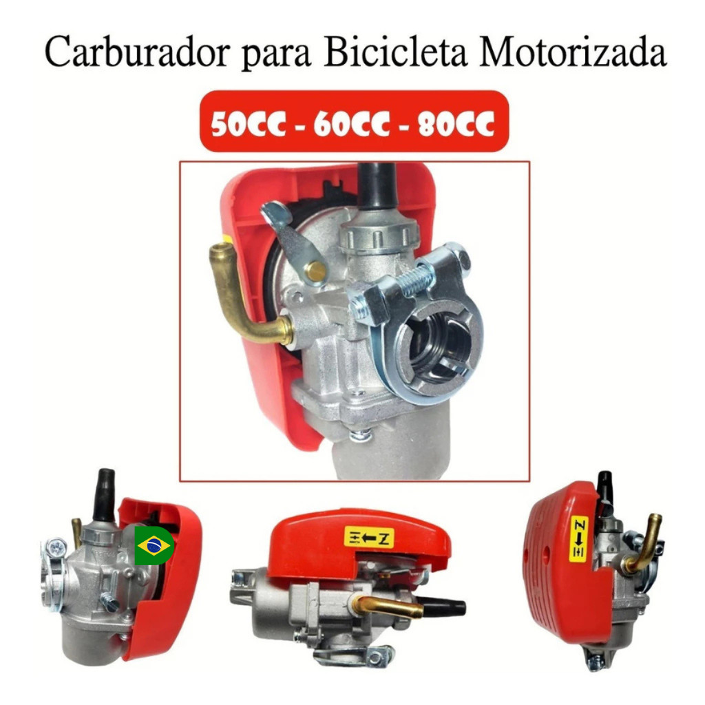 Carburador Red Para Bicicleta Motorizada 2Tempos 49cc a100cc em Oferta na Shopee