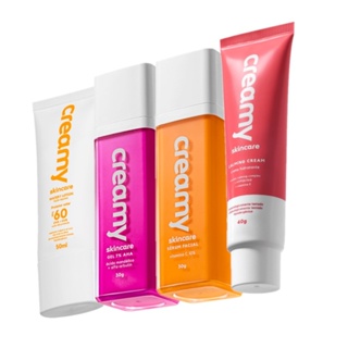Kit Creamy Skincare Vitamina C Mandélico Hidratante Reparador Protetor Facial FPS60 (4 produtos) em Oferta na Shopee