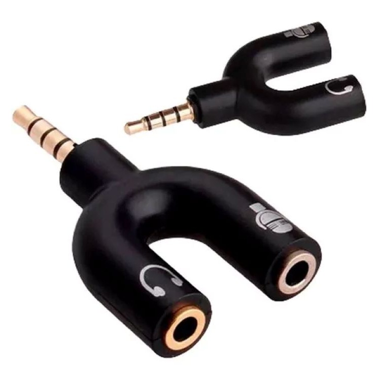 Adaptador Splitter P3 Headset Fone Microfone P2 X P3 Áudio