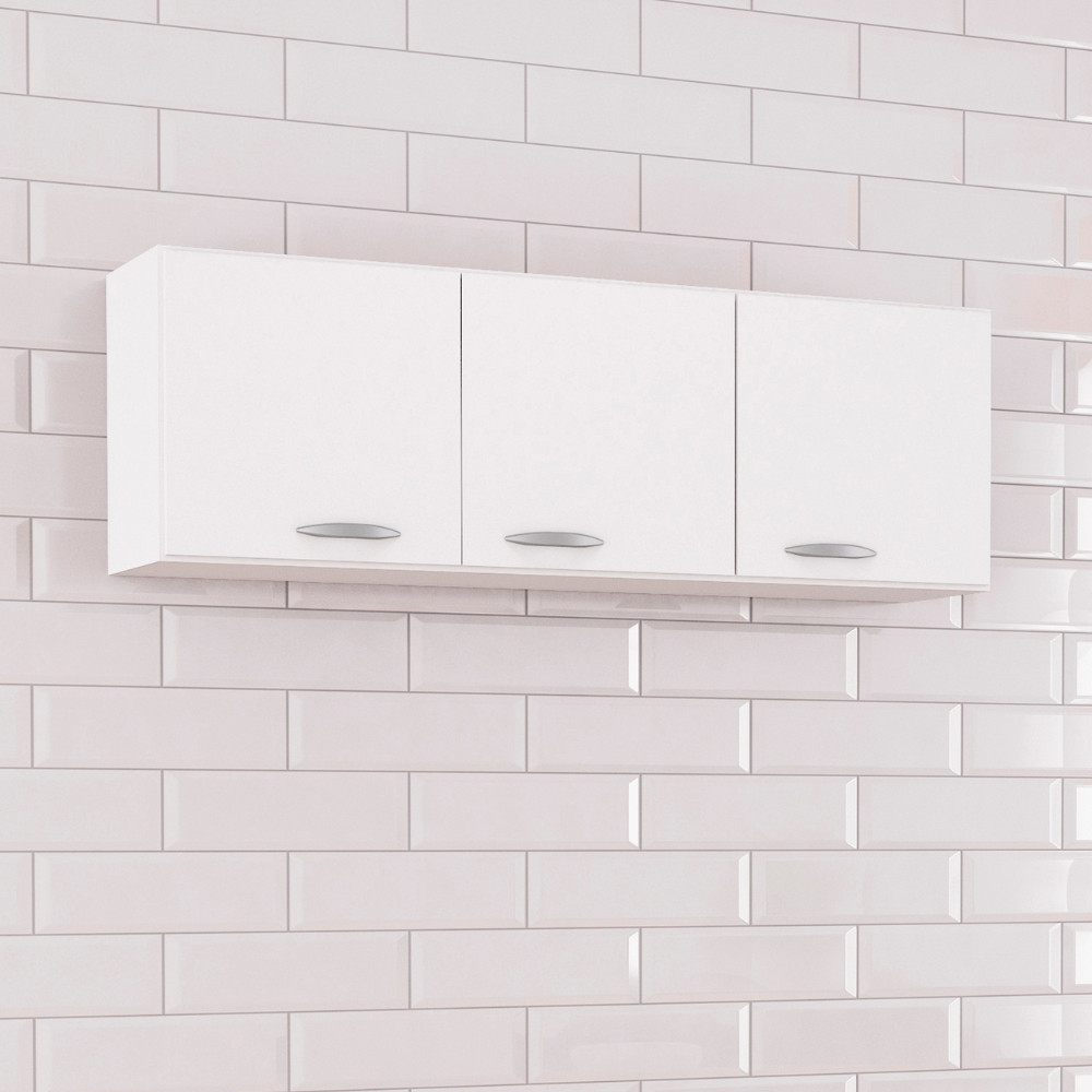 Armário Aereo 3 Portas 120cm A843 Cristal Poquema - Home & Living