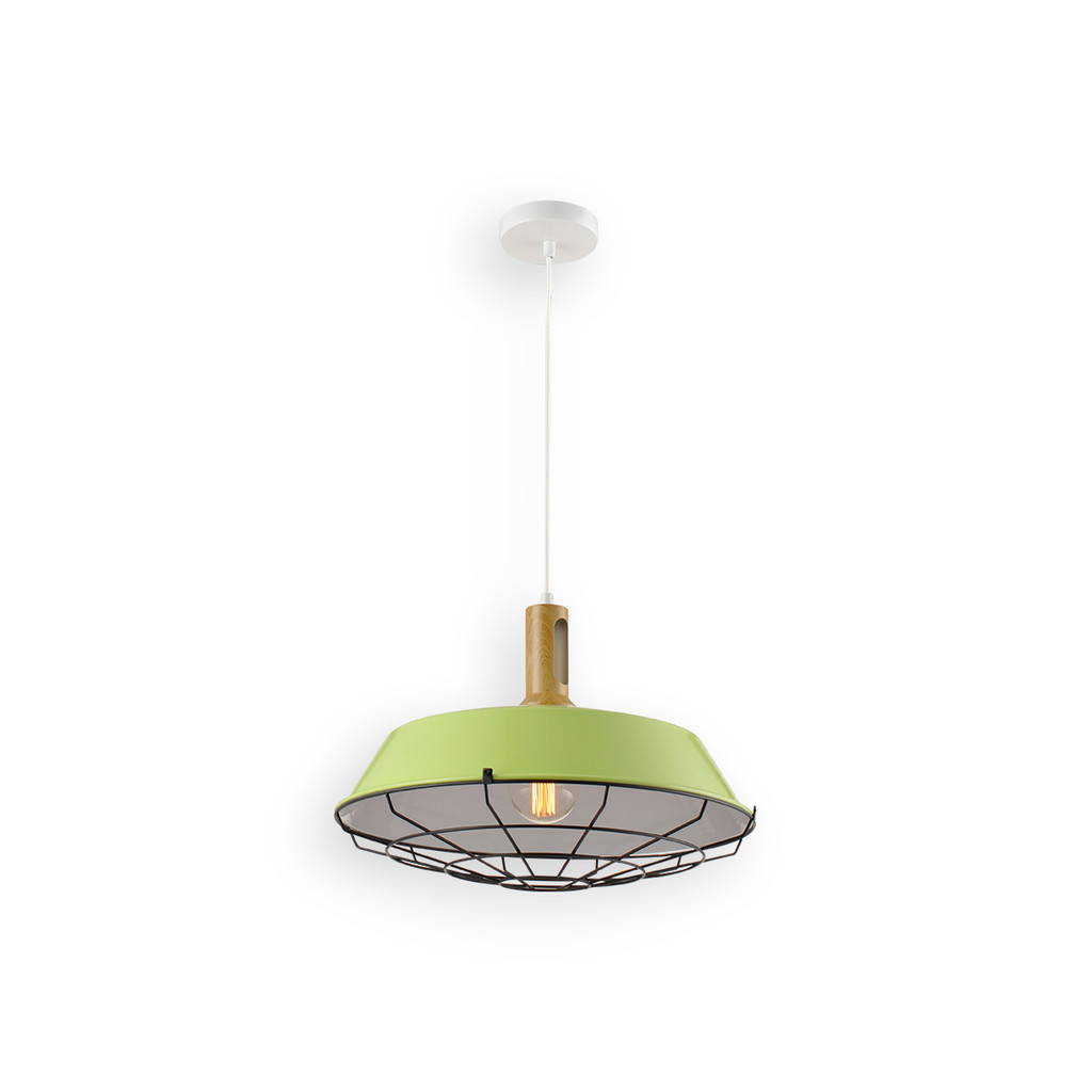 Luminaria Pendente Tennessee 46cm E27 Verde Deluxe em Oferta na Shopee