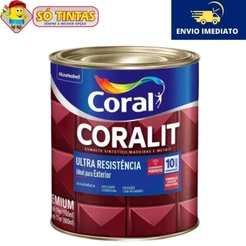Tinta Esmalte Sintético Coralit Ultra Resistência Acetinado P/ Madeiras e Metais 900ml - Coral