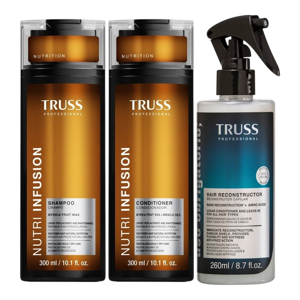 Kit Truss Nutri Infusion - Shampoo 300ml + Condicionador 300ml + Uso Obr. Reconst. Capilar 260ml