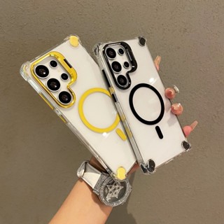 Com Suporte De Lente De Metal Capa De Telefone Magnética À Prova De Choque Para Samsung Galaxy S25 S24 S23 S22 Ultra S24 em Oferta na Shopee