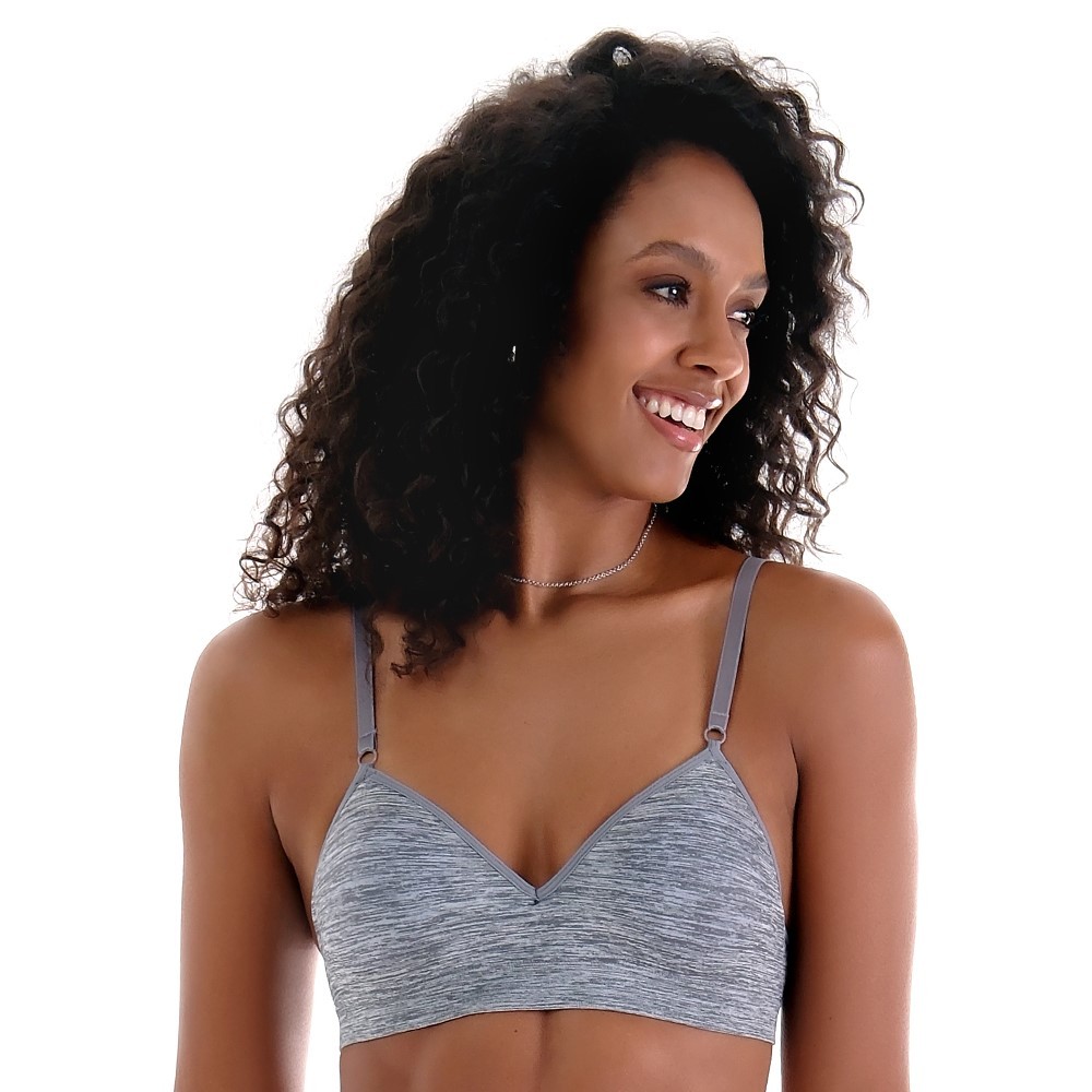 Sutiã Comfort Alças Finas e Reguláveis com Bojo sem Costura Cinza Mescla Zee Rucci em Oferta na Shopee